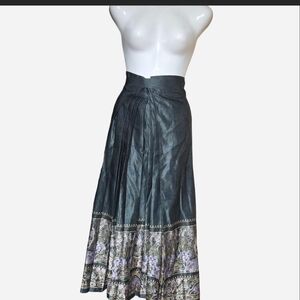 Elegant Green Plated Chinese Hanfu Skirt